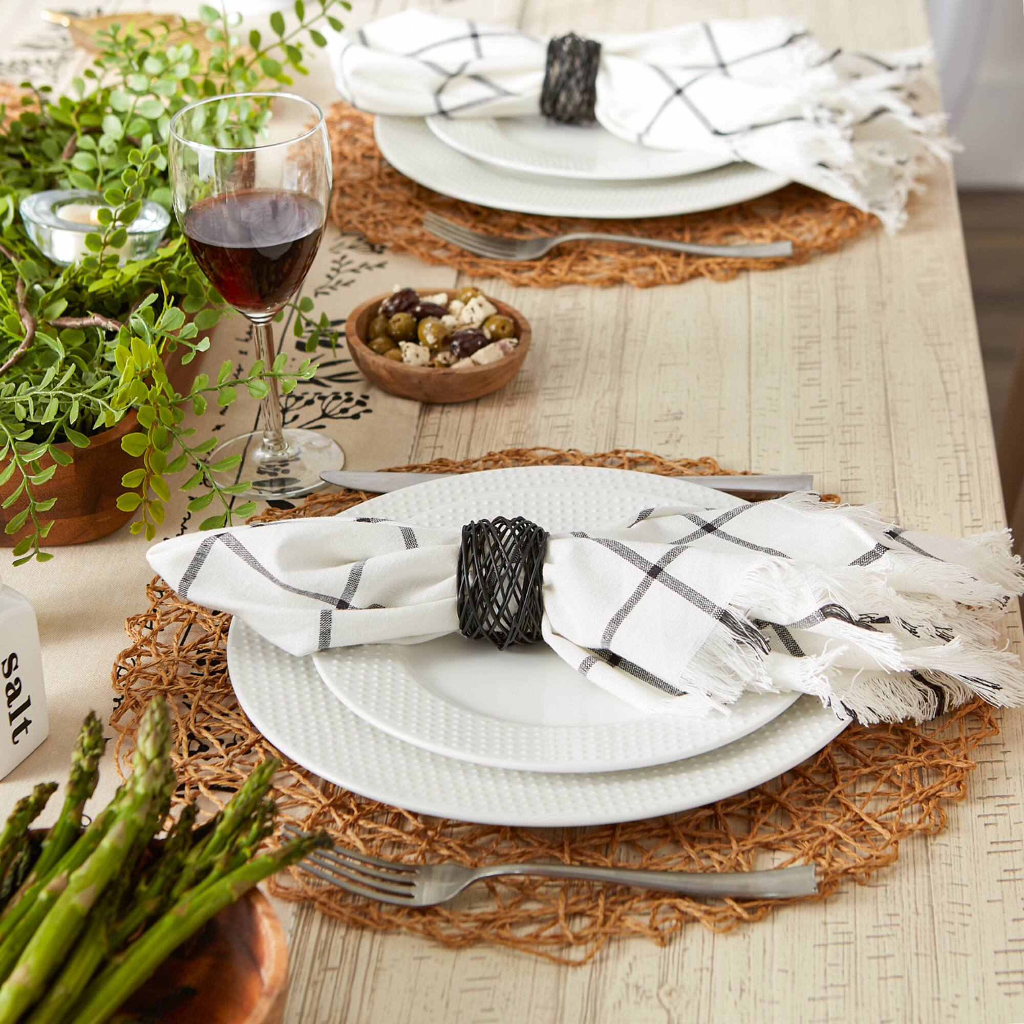 Birdnest Black Napkin Ring, 6ct.